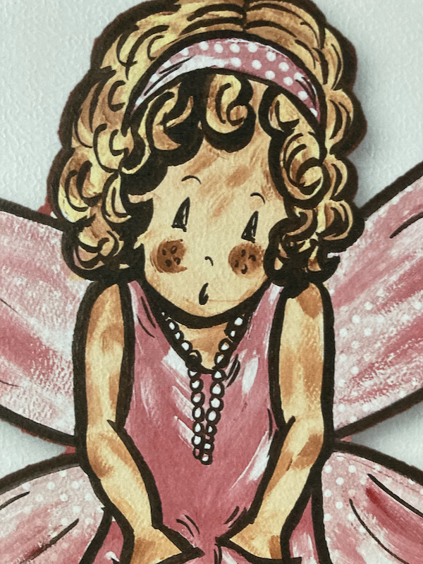 AFFICHE ENFANT FILLE PETITE FÉE ROSE À POIS AVEC SES AILES – Image 4