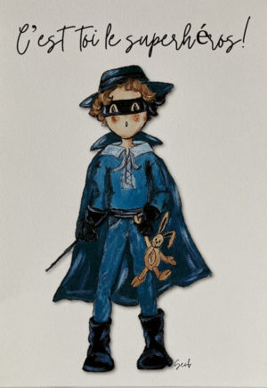 AFFICHE ENFANT GARÇON/FILLE PETIT ZORRO C'EST TOI LE SUPER HÉROS