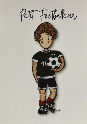 AFFICHE ENFANT GARÇON/FILLE PETIT footballer