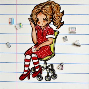 Tableau déco chambre d'enfant Fille ORIGINALE Grand Format PETITE FEMME D'AFFAIRES