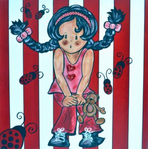 Tableau déco chambre d'enfant Fille ORIGINALE Grand Format PETITE LOLITA COCCINELLE
