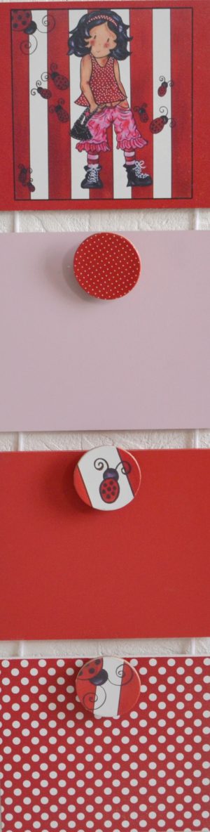 ÉCHELLE PORTE-PHOTO POUR CHAMBRE FILLE D'ENFANT POUR ACCROCHER EN MURAL PETITE LADY COCCINELLE