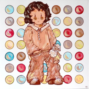 Tableau déco chambre d'enfant GARÇON ORIGINALE Grand Format PETIT PRINCE FOND BULLES ET SON DOUDOU MOUTON