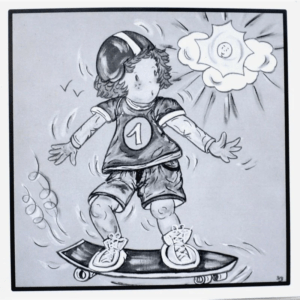 CARTES POSTALES EN SÉRIES LIMITÉES VINTAGES NOIR ET BLANC D'APRÈS SEVB PETIT SKATEUR