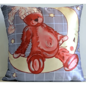 COUSSIN ENFANT EN SÉRIES LIMITÉES D'APRÈS SEVB PETIT OURS LUNE, ARRIÈRE ARGENT