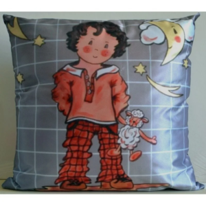 COUSSIN ENFANT EN SÉRIES LIMITÉES D'APRÈS SEVB PETIT PRINCE ET SON MOUTON, ARRIÈRE ARGENT