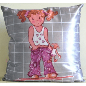 COUSSIN ENFANT EN SÉRIES LIMITÉES D'APRÈS SEVB PETITE CHIPIE À COEUR , ARRIÈRE ARGENT