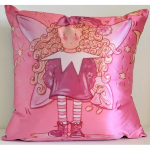 COUSSIN ENFANT EN SÉRIES LIMITÉES D'APRÈS SEVB PETITE FÉE LUTINE MAUVE, ARRIÈRE ARGENT