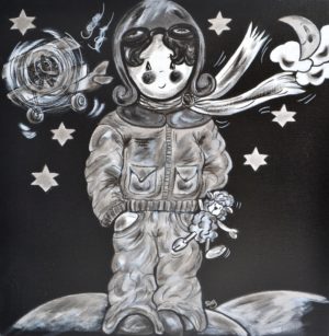 Tableau déco chambre d'enfant GARÇON ORIGINALE Grand Format MON PETIT PRINCE NOIR ET BLANC